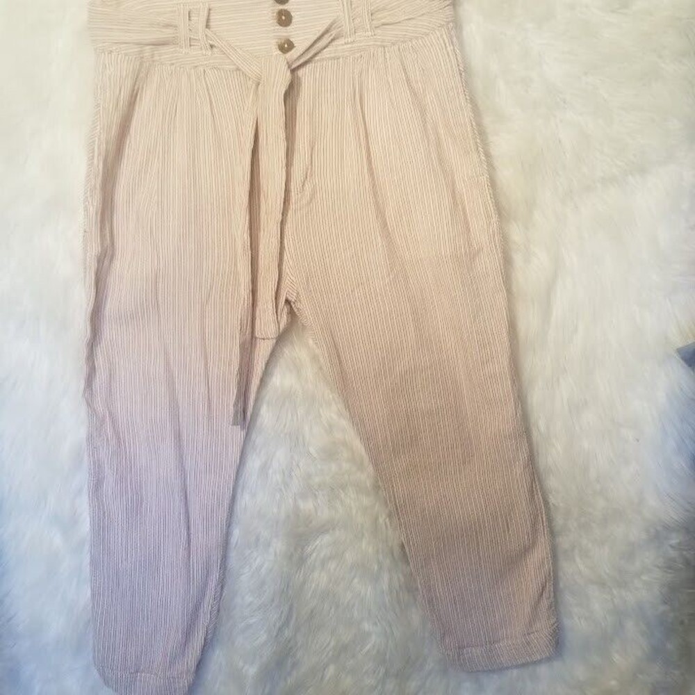 Free People Paperbag Haram Pants Size 12 Red Stripes Boho
